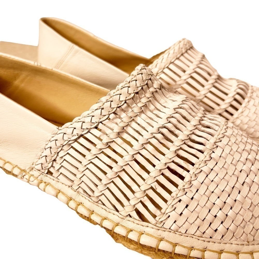 SAM EDELMAN Woven Leather Pen Espadrille Slip On Shoes Size 8 in White - Picture 13 of 14